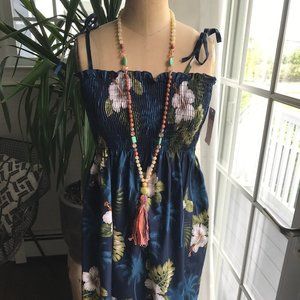 Blue Tropical Strap Dress Pacific Legend (OS)